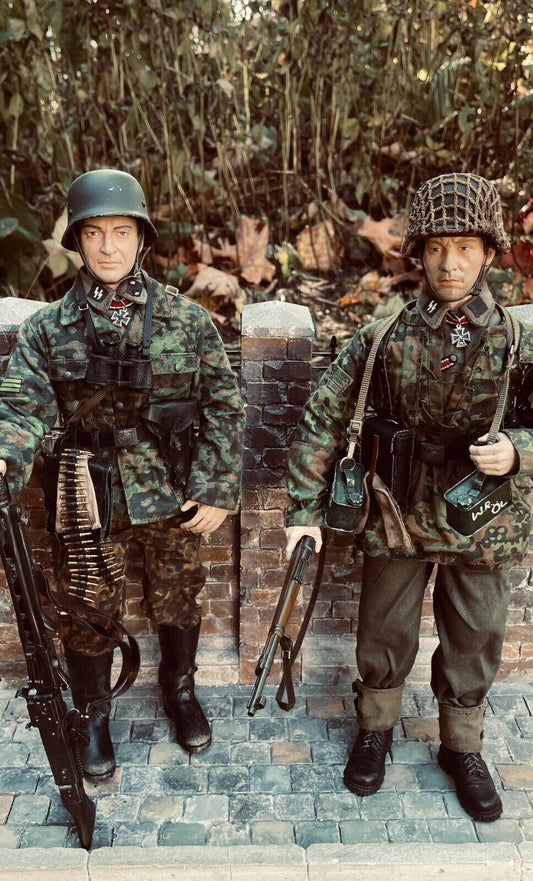 1/6 Scale German Waffen Ss Figures And Diorama Brick Fence