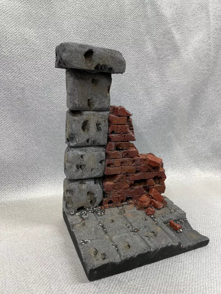 1/6 scale brick walkway destroyed rubble wall diorama NO FIGURE